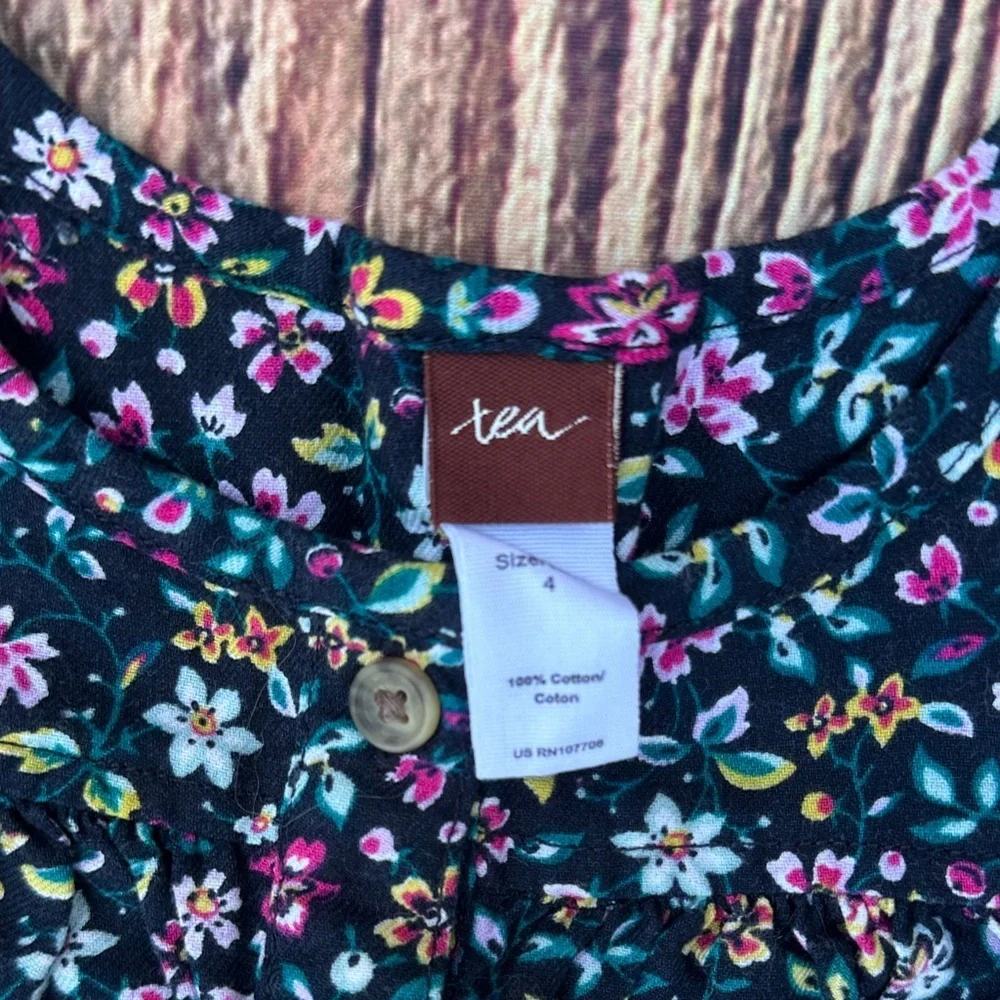 Tea Collection Floral Kids Dress - Multicolor